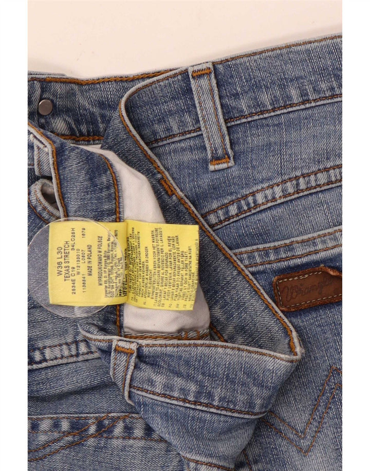 Wrangler Vaqueros rectos elásticos Texas para hombre W36 L30 Algodón azul