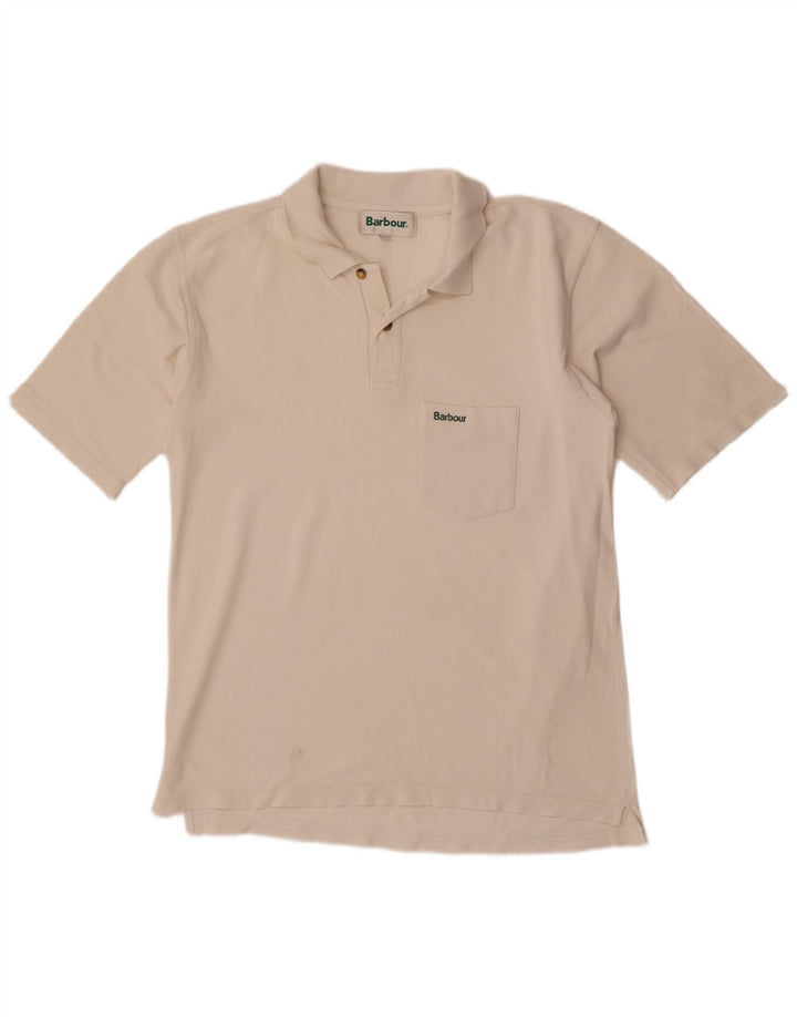 Polo Barbour Para Hombre Grande De Algodón Blanco Roto