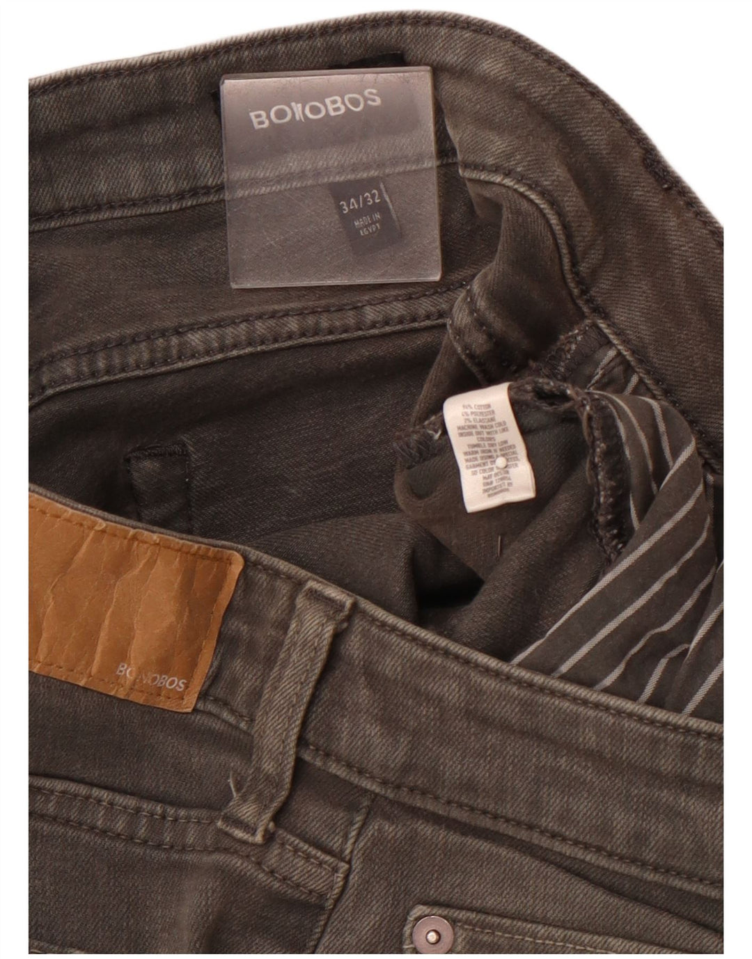 BONOBOS Vaqueros ajustados para hombre W34 L32 Algodón gris