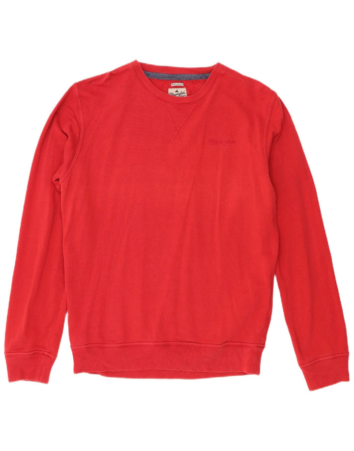 Wrangler Hombre Regular Fit Sudadera Jumper Medium Rojo Algodón