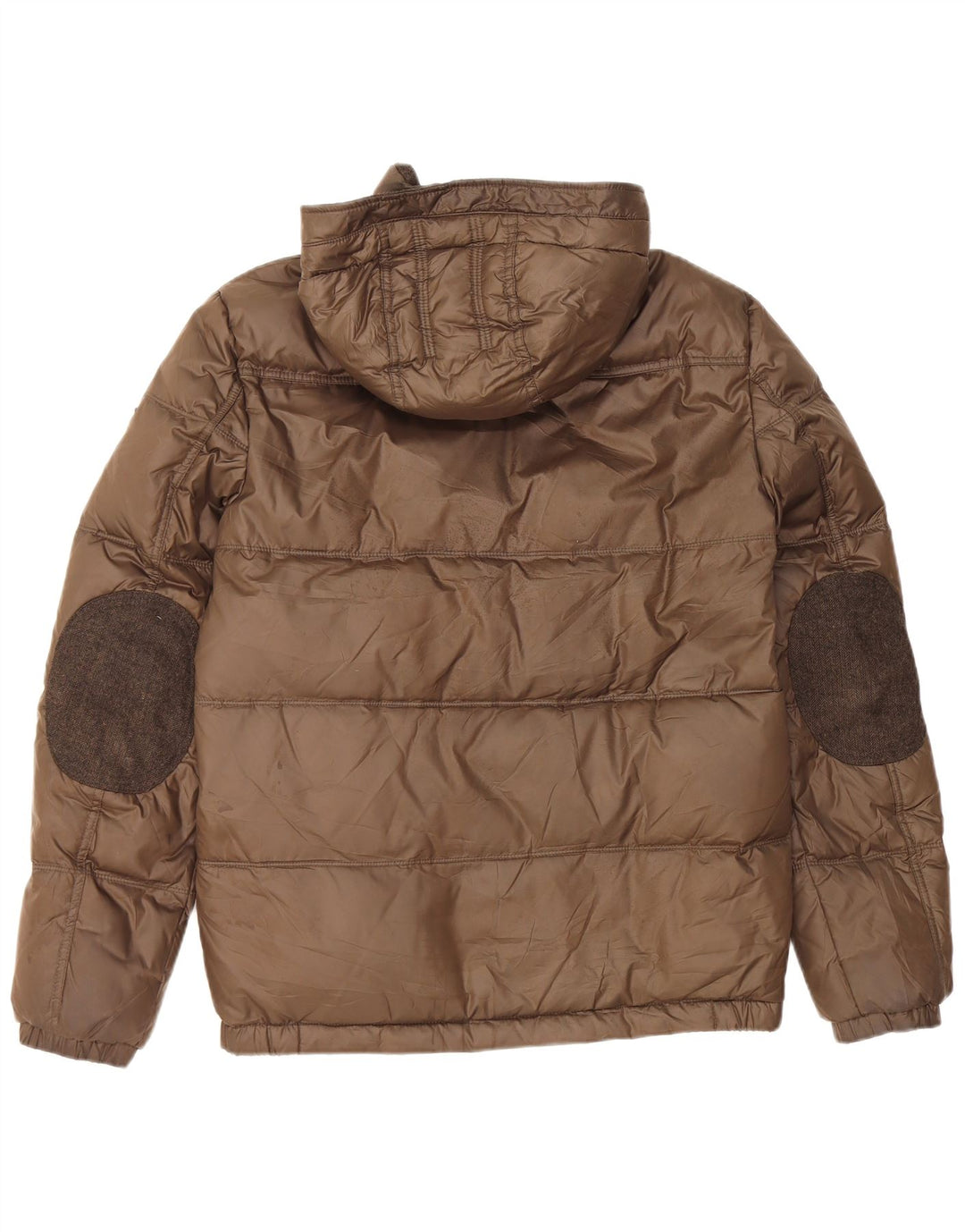 Guess Chaqueta acolchada con capucha para hombre UK 34 XS Marrón Poliéster