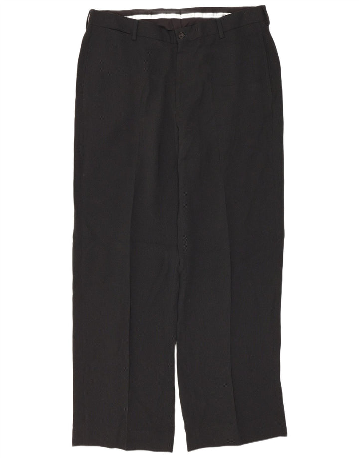 EMPORIO ARMANI Pantalón de traje recto para hombre W36 L32 Rayas negras
