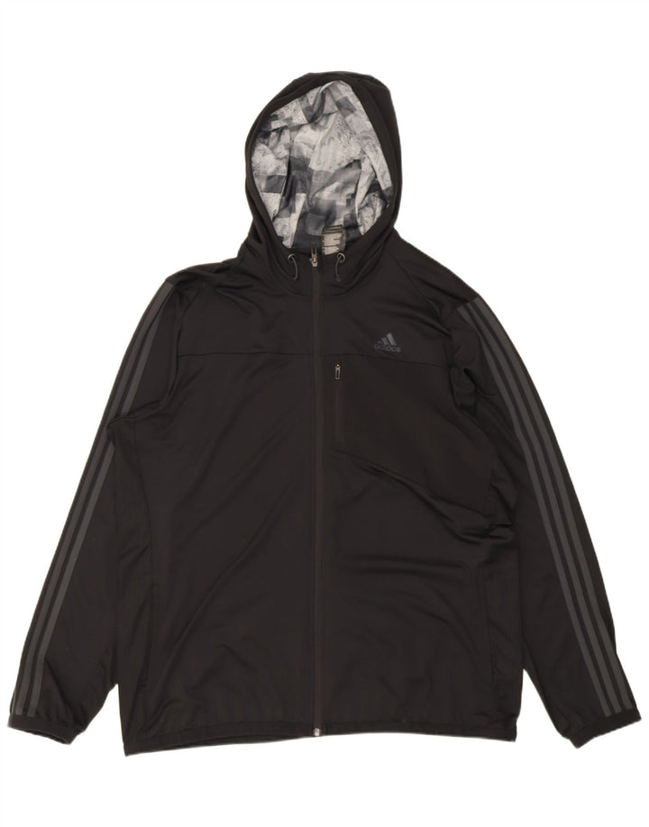 Adidas Climacool - Chaqueta con capucha para hombre (poliéster), color negro