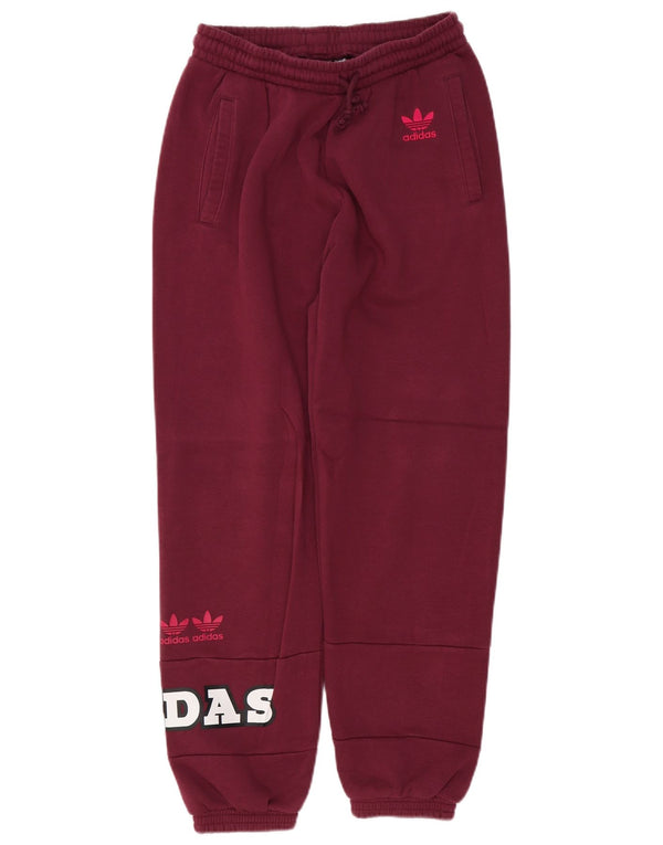 ADIDAS Pantalones de chándal gráficos para mujer Joggers UK 12 Medium Borgoña