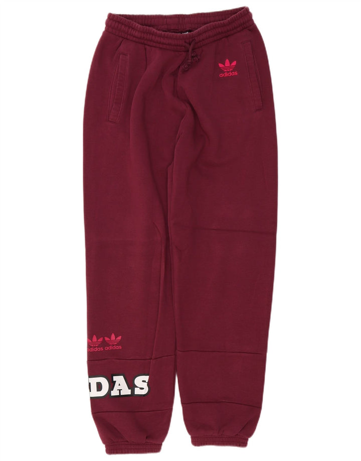 ADIDAS Pantalones de chándal gráficos para mujer Joggers UK 12 Medium Borgoña