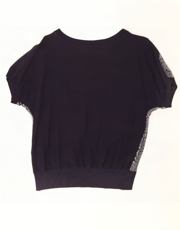 Blusa extragrande para mujer de Diana Bentall Top UK 16 Large Azul marino Patchwork