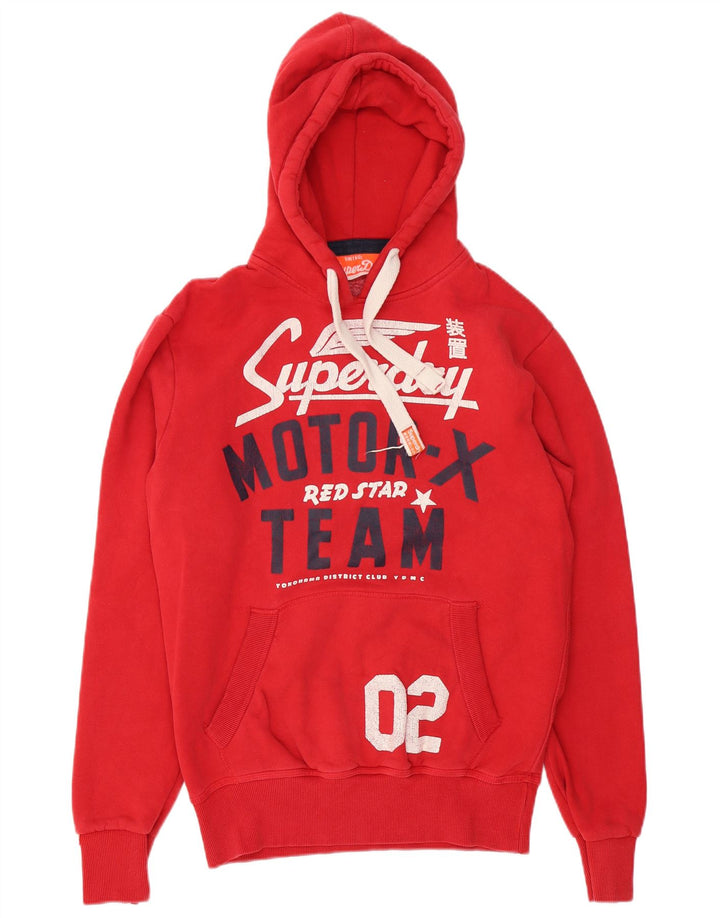 Superdry Jersey con capucha gráfica de algodón rojo medio para hombre