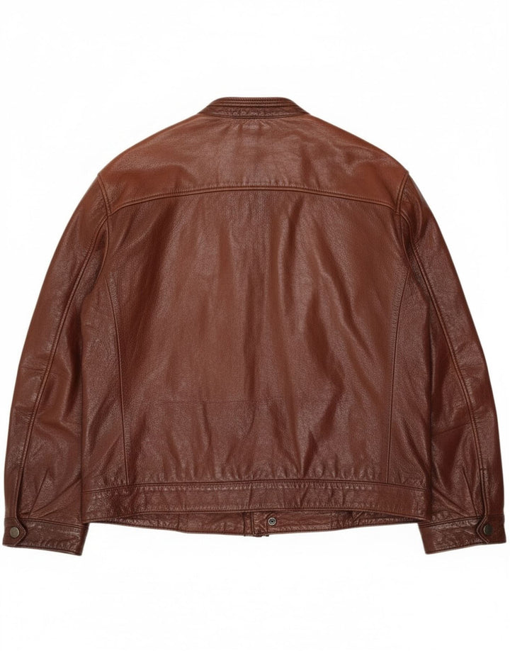 Vintage chaqueta de cuero para hombre Reino Unido 38 cuero marrón medio