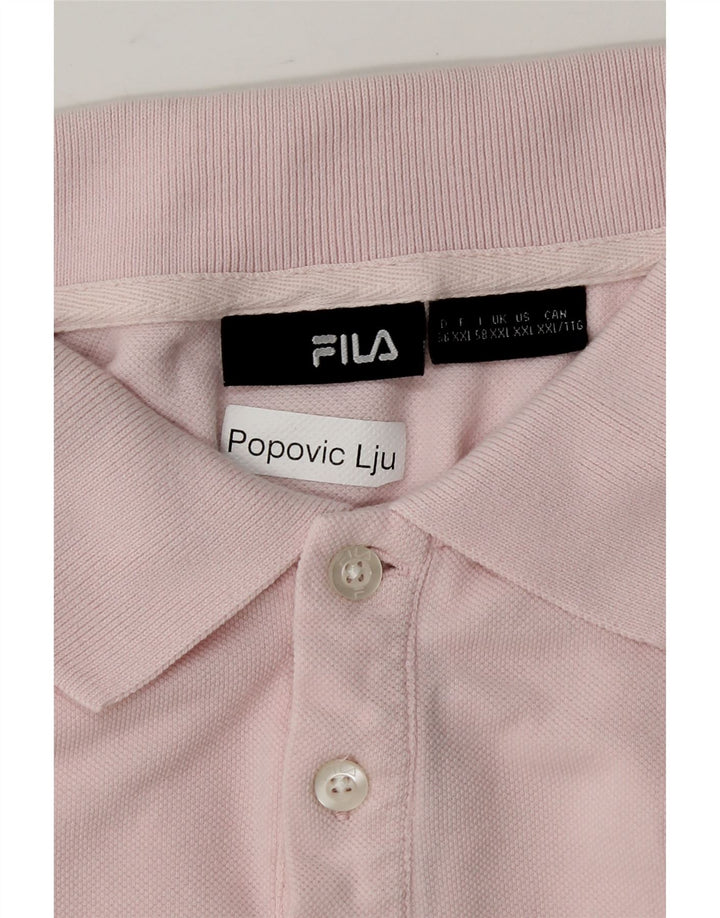 FILA Mens Polo Shirt 2XL Pink Vintage Fila and Second-Hand Fila from Messina Hembry 