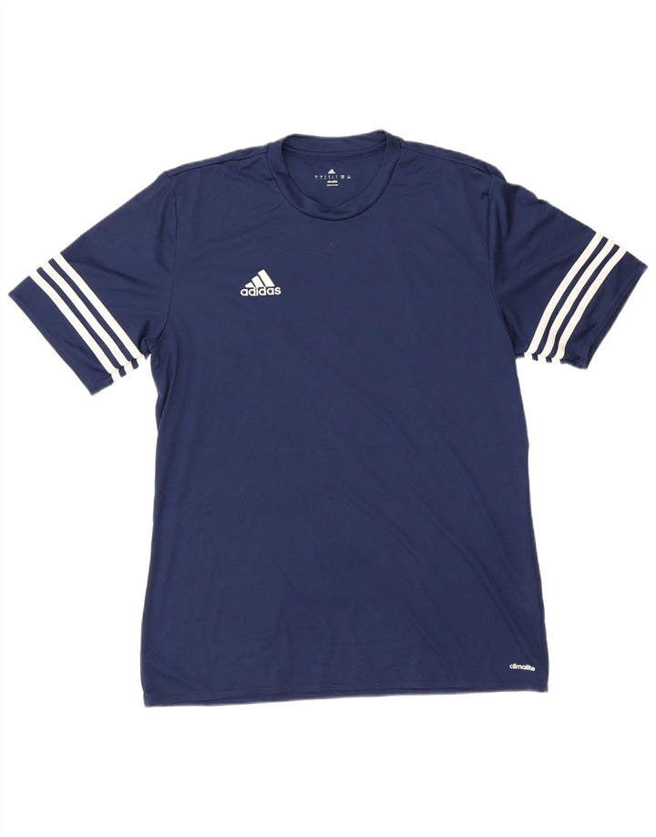 Adidas Mens Climalite Camiseta Top Grande Azul Marino Poliéster
