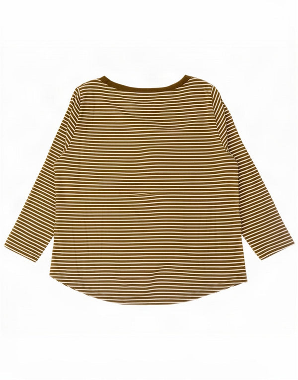 Cos Top para mujer manga 3/4 UK 46 Grande Caqui Algodón a rayas