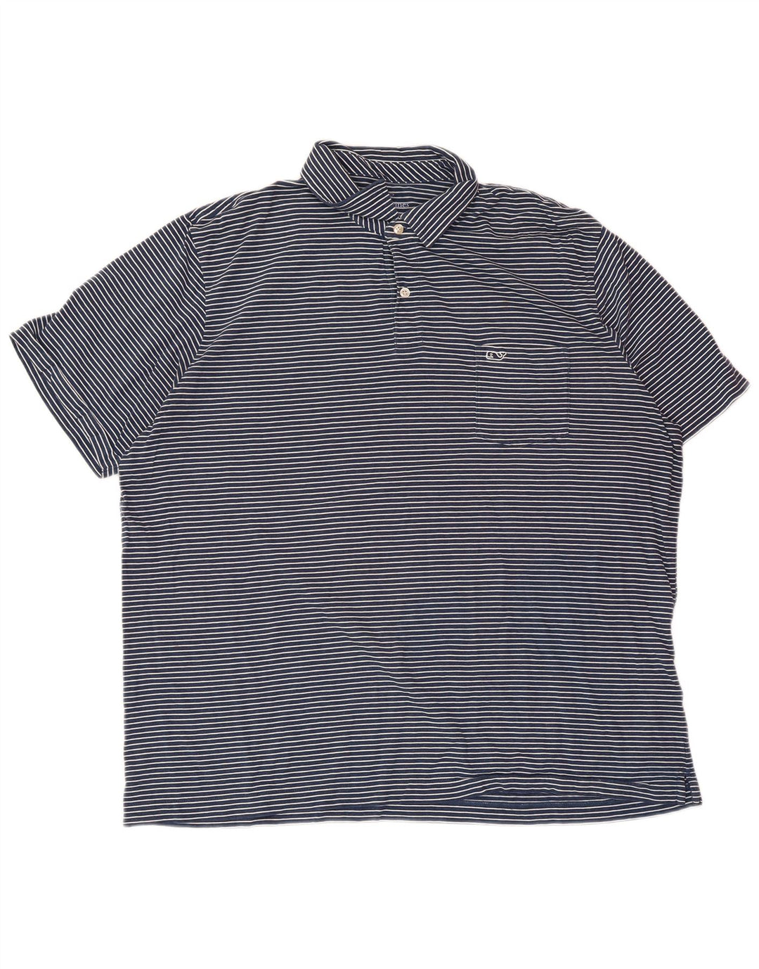 VINEYARD VINES Polo de corte clásico para hombre XL Algodón a rayas azul marino