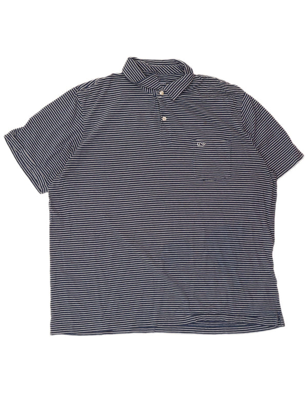VINEYARD VINES Polo de corte clásico para hombre XL Algodón a rayas azul marino