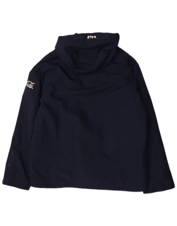 Helly Hansen Chaqueta cortavientos con capucha para hombre UK 42 XL Poliéster azul marino