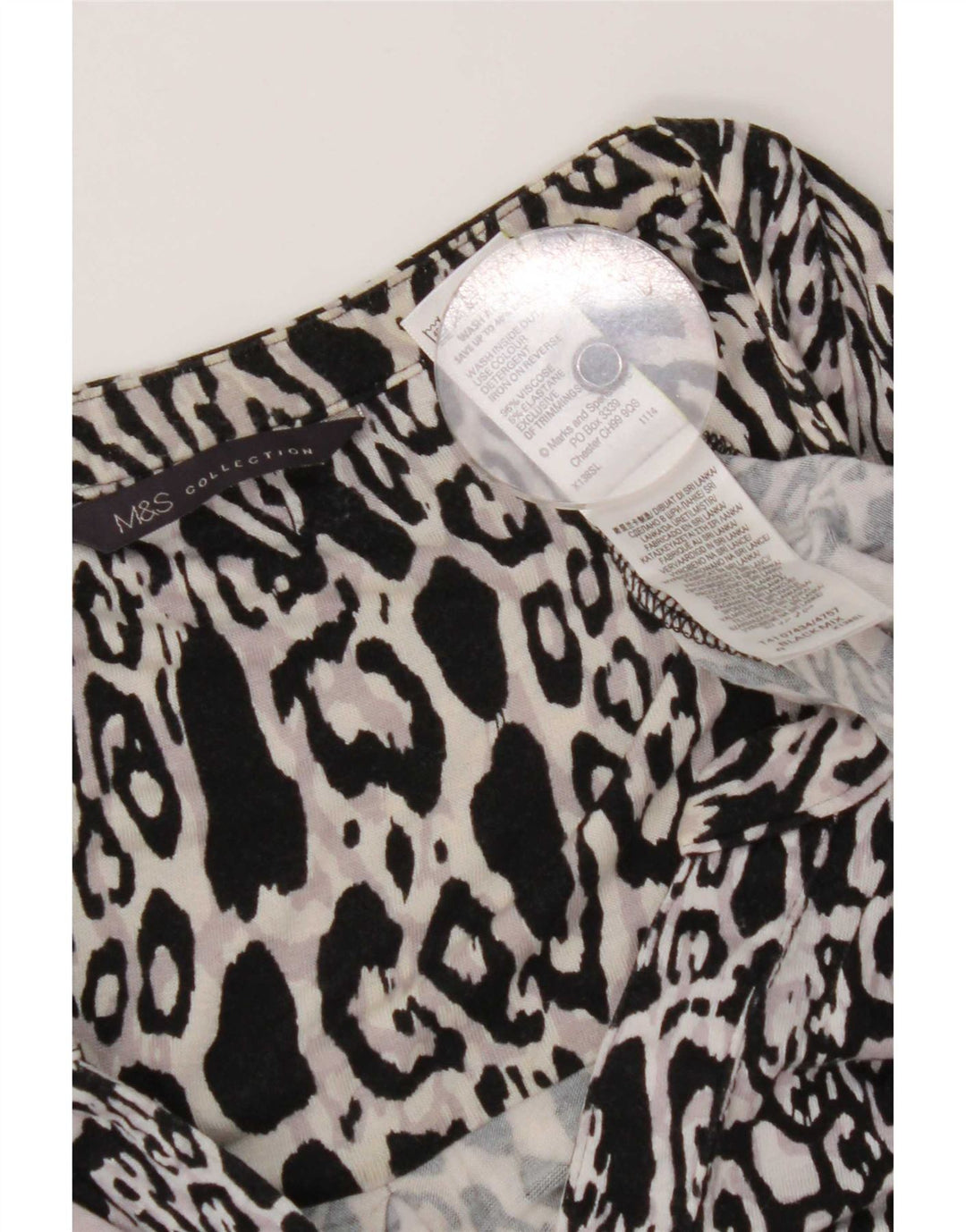 Marks & Spencer Blusa para Mujer Top UK 20 2XL Estampado Animal Multicolor