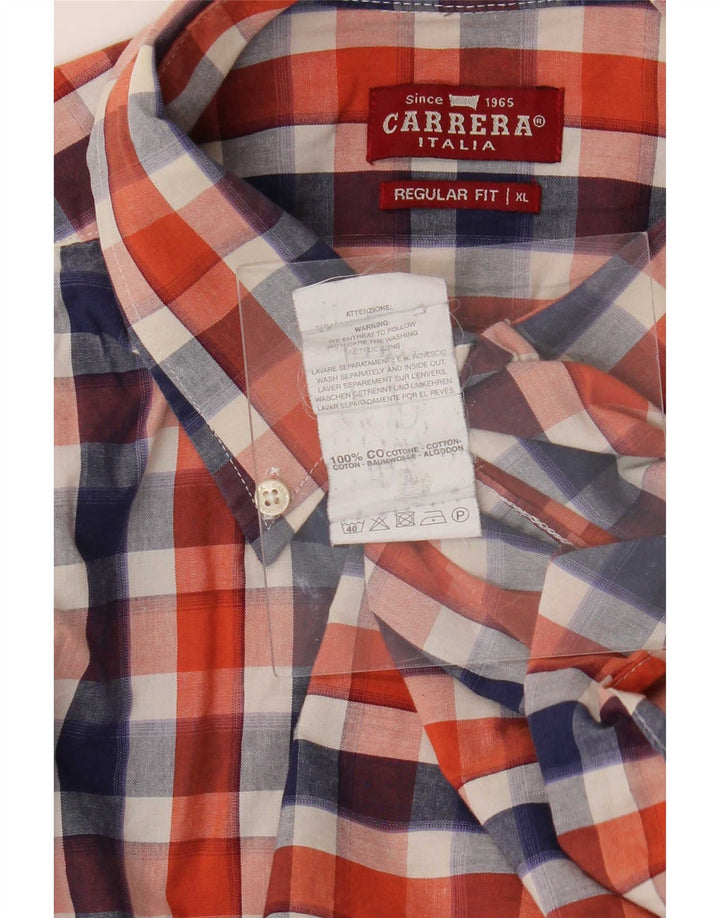Camisa Carrera Regular Fit Hombre XL Algodón Cuadros Multicolor