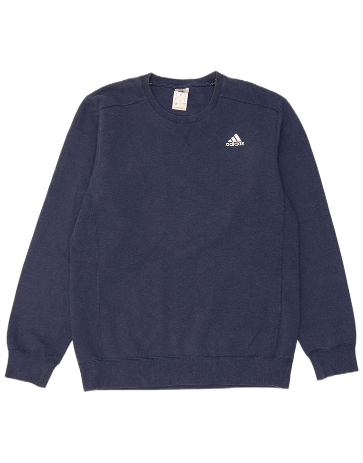 Adidas Hombre Sudadera Jumper Medium Azul Marino Algodón
