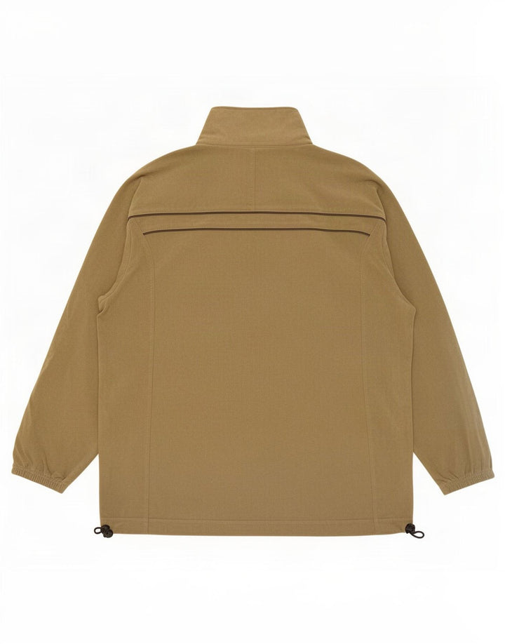 Asics Mens Velour Chándal Top Chaqueta Grande Caqui Poliéster