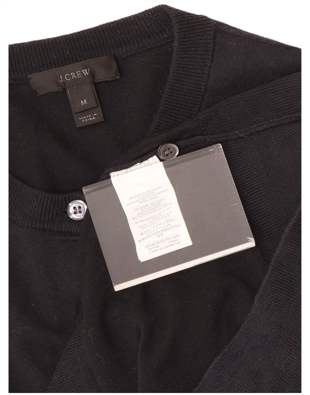 J. Crew Suéter tipo cárdigan corto para mujer Reino Unido 12 Algodón azul marino mediano