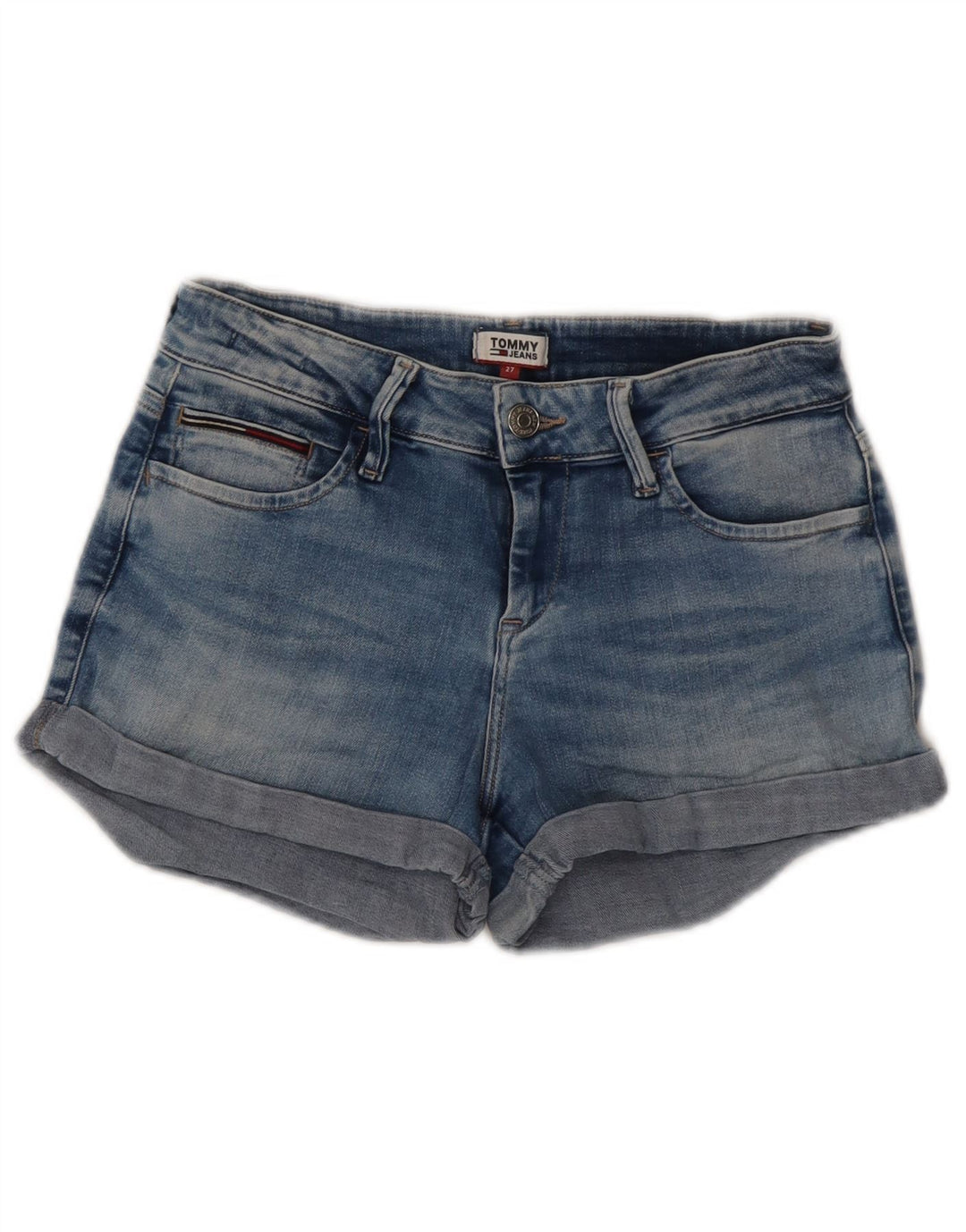Shorts De Mezclilla Tommy Hilfiger Mujer W27 Small Azul Algodón