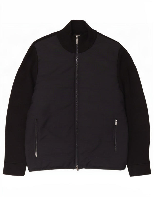 Massimo Dutti Cazadora Bomber Hombre UK 42 XL Algodón Negro