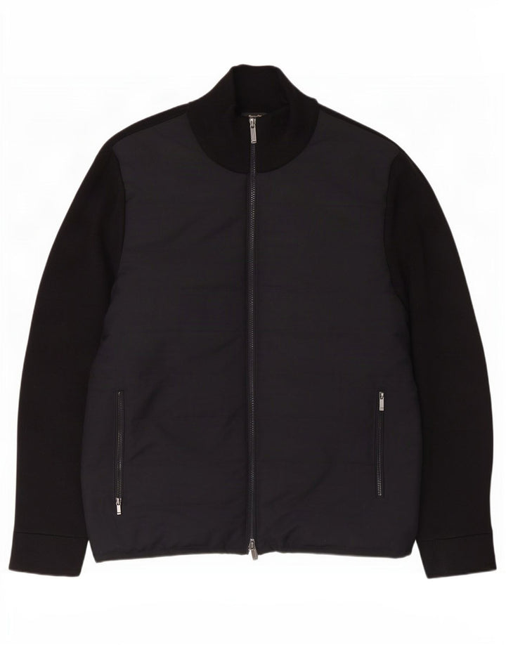 Massimo Dutti Cazadora Bomber Hombre UK 42 XL Algodón Negro