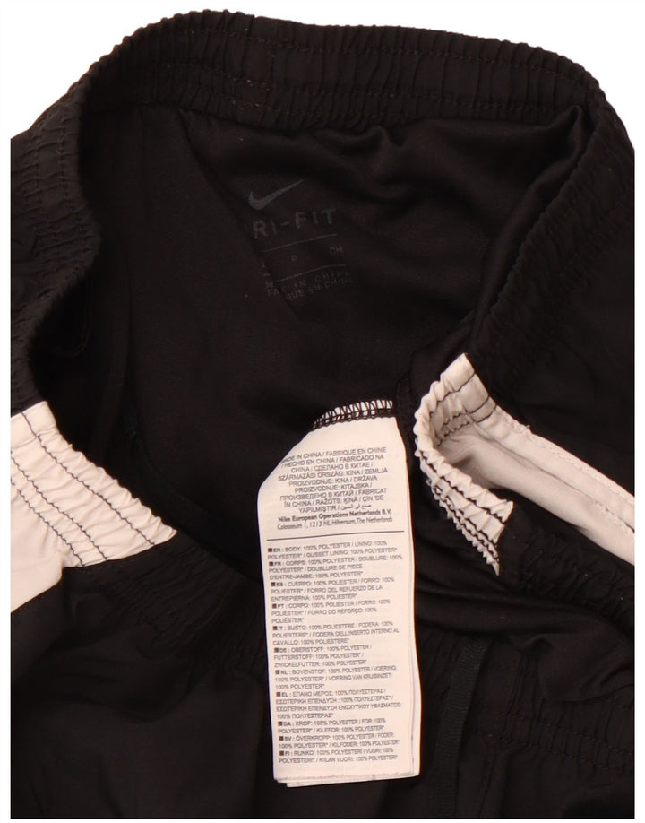 NIKE Pantalones cortos deportivos Dri Fit para mujer UK 8 Small Negro Colorblock Poliéster