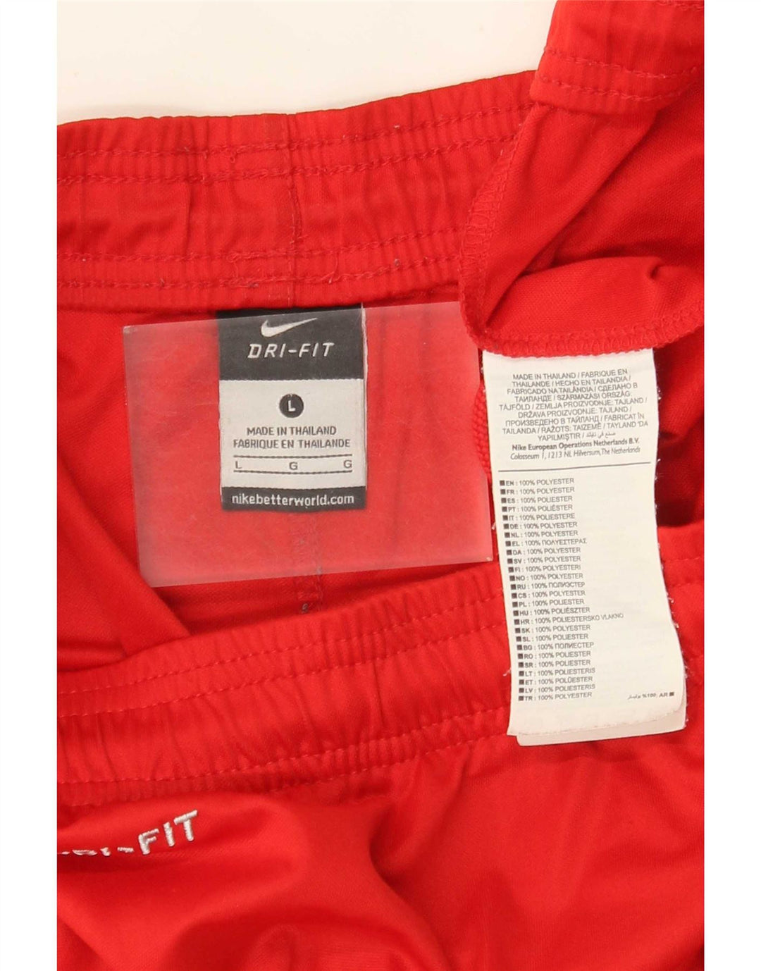 Nike - Pantalones cortos deportivos Dri Fit para hombre, poliéster rojo grande