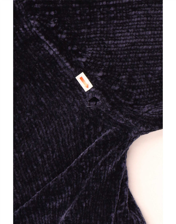 Zara Jersey oversize con cuello en V para mujer UK 10 Small Poliéster azul marino
