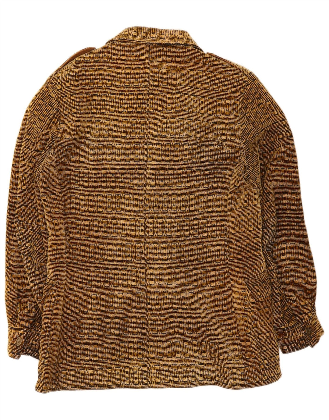 Vintage hombres chaqueta militar Reino Unido 38 medio beige geométrico