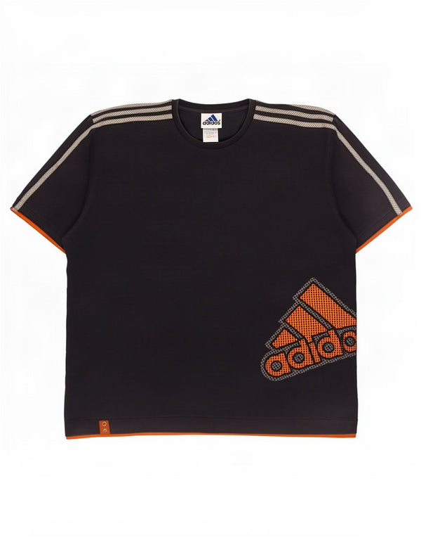 Adidas - Camiseta gráfica para hombre, talla grande, algodón azul marino
