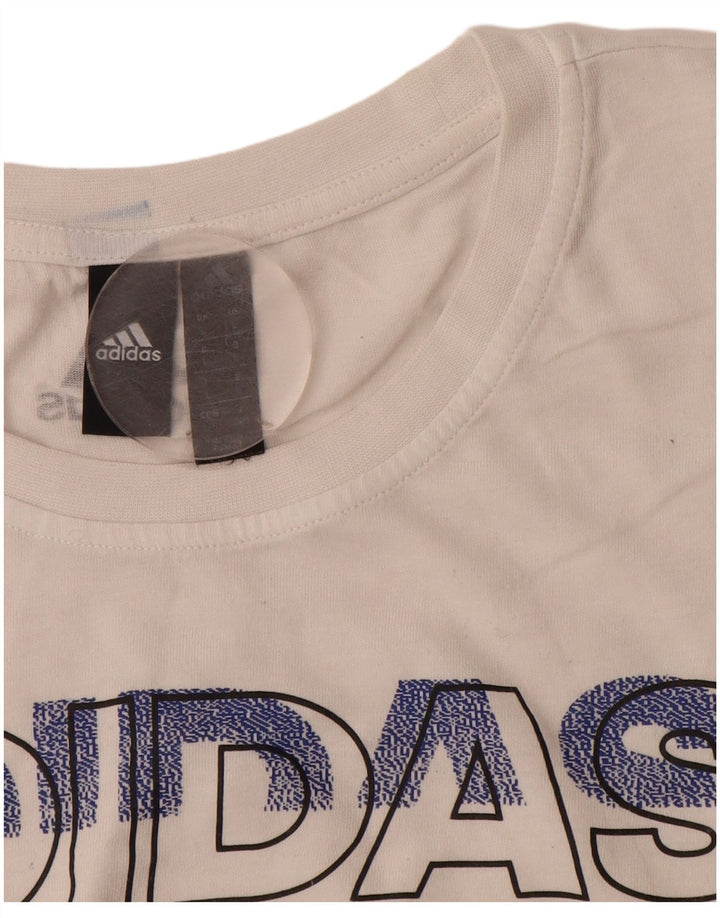 Adidas - Camiseta gráfica para hombre, talla grande, algodón blanco