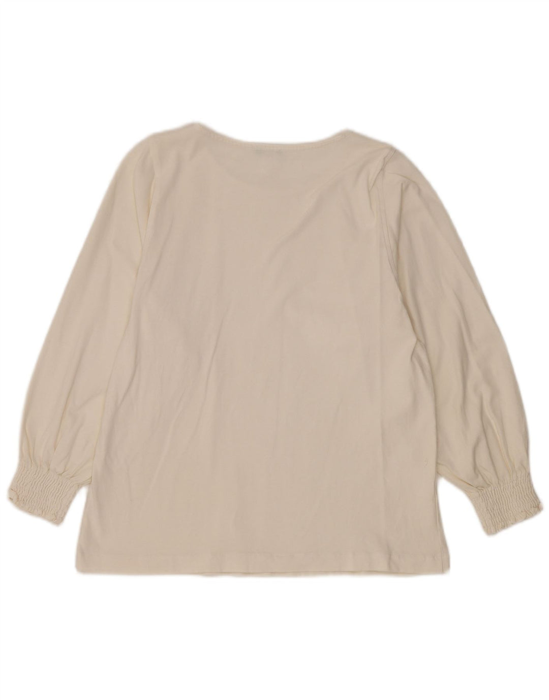 BENETTON Blusa de manga larga para mujer UK 44 Algodón blanco mediano