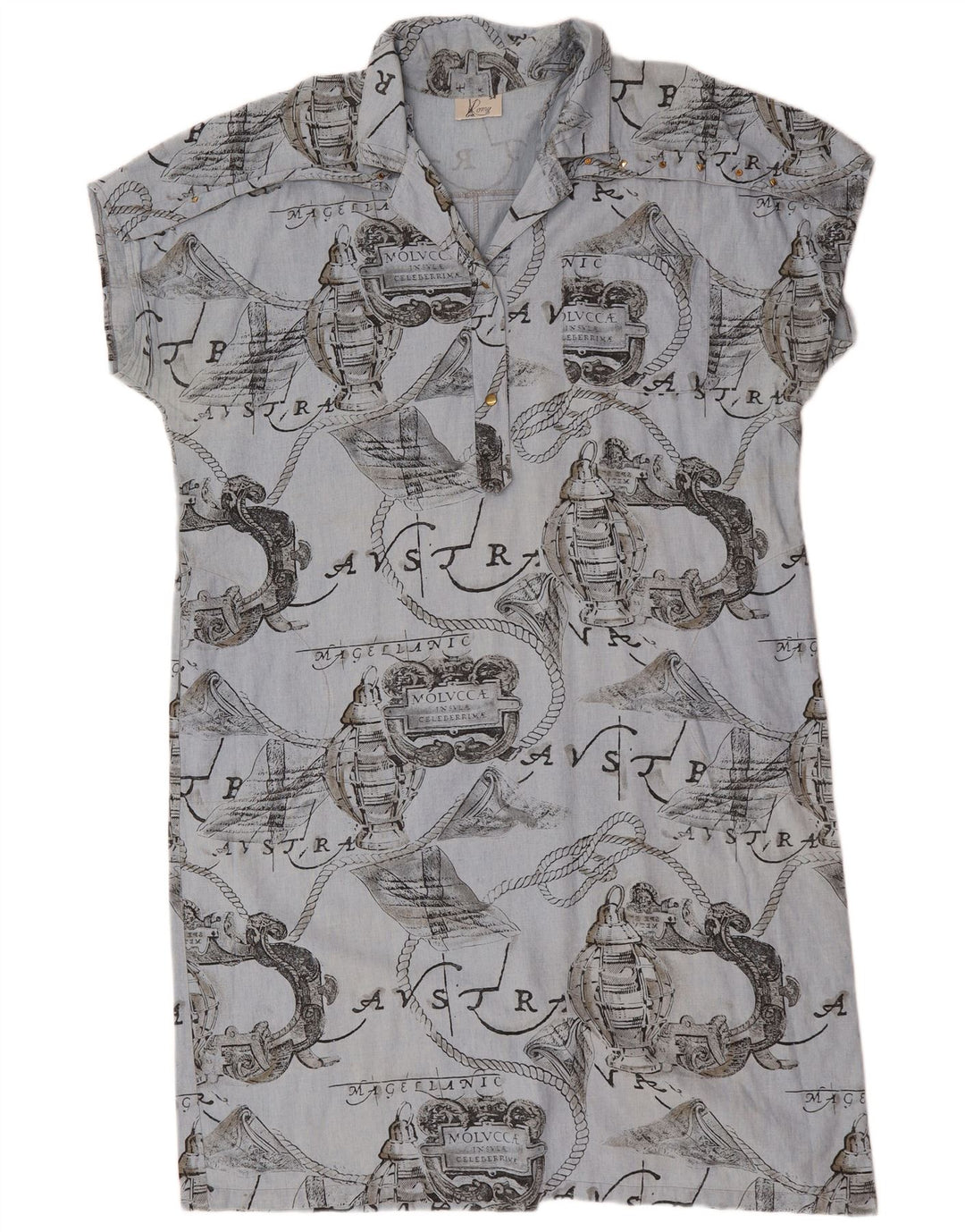 Romy Vestido recto gráfico para mujer IT 54 3XL Azul