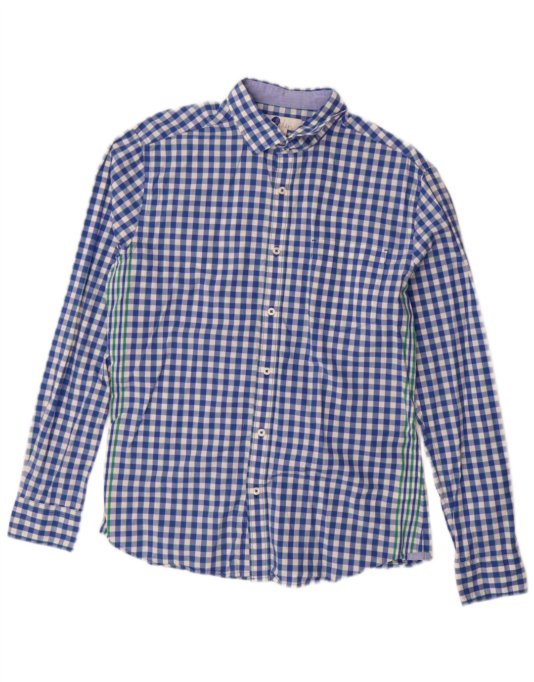 BODEN Hombre Camisa Slim Fit De Algodón A Cuadros Azul Medio