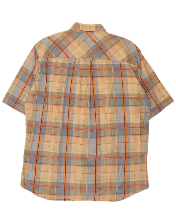 Marlboro Classics Camisa Manga Corta Hombre XL Beige Cuadros Algodón