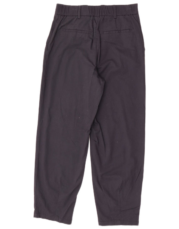 Zara Mujer Pantalón Chino Tapered Pequeño W26 L26 Algodón Azul Marino