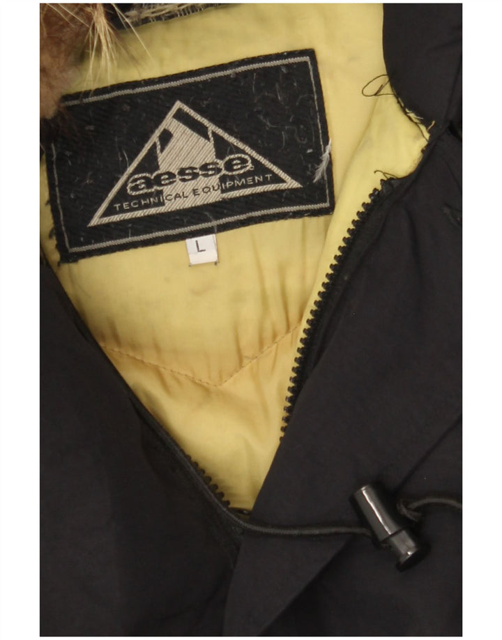 AESSE Chaqueta Parka con Capucha para Hombre UK 40 Large Black