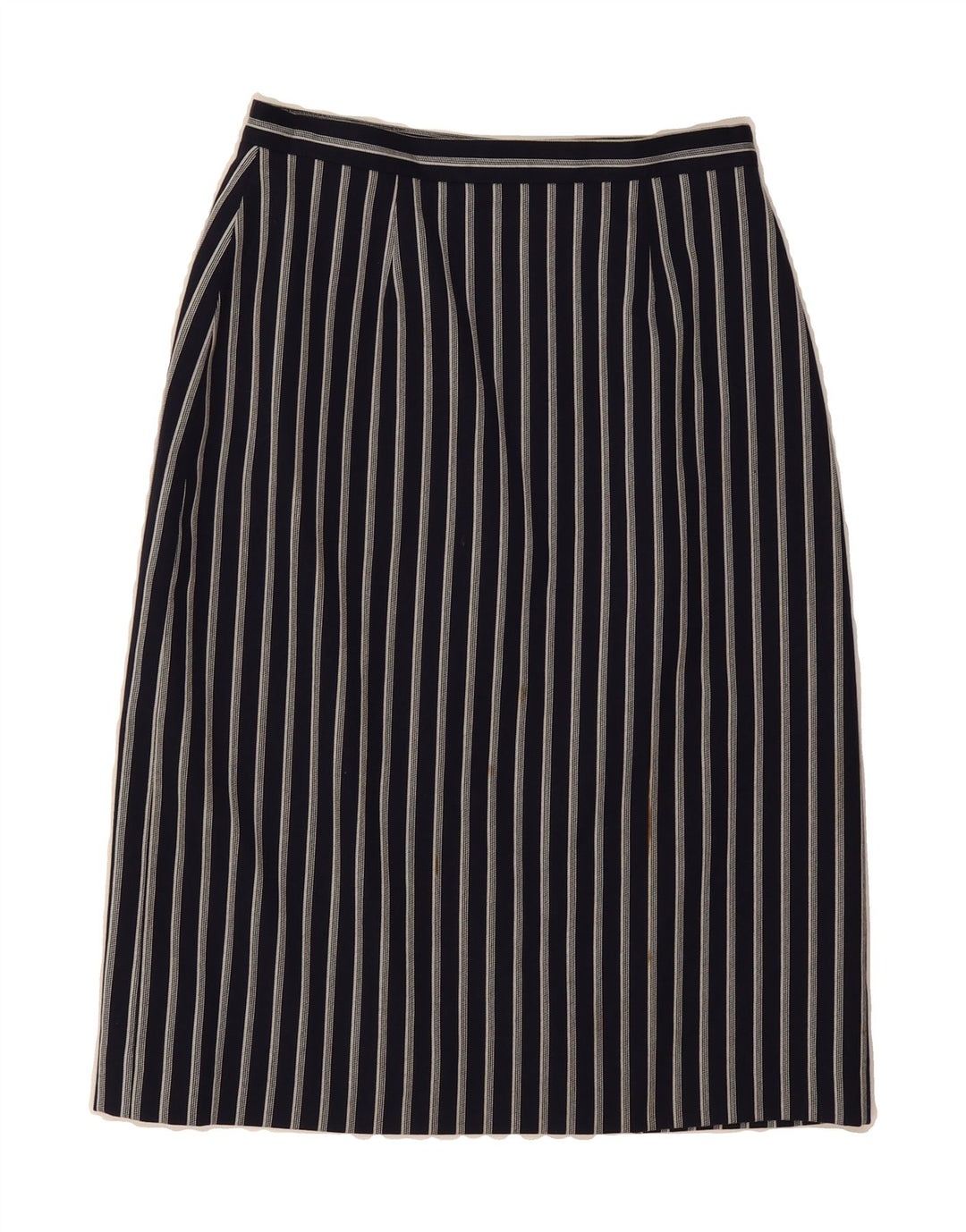 PLANET Womens A-Line Skirt UK 12 Medium W28  Navy Blue Striped Vintage Planet and Second-Hand Planet from Messina Hembry 