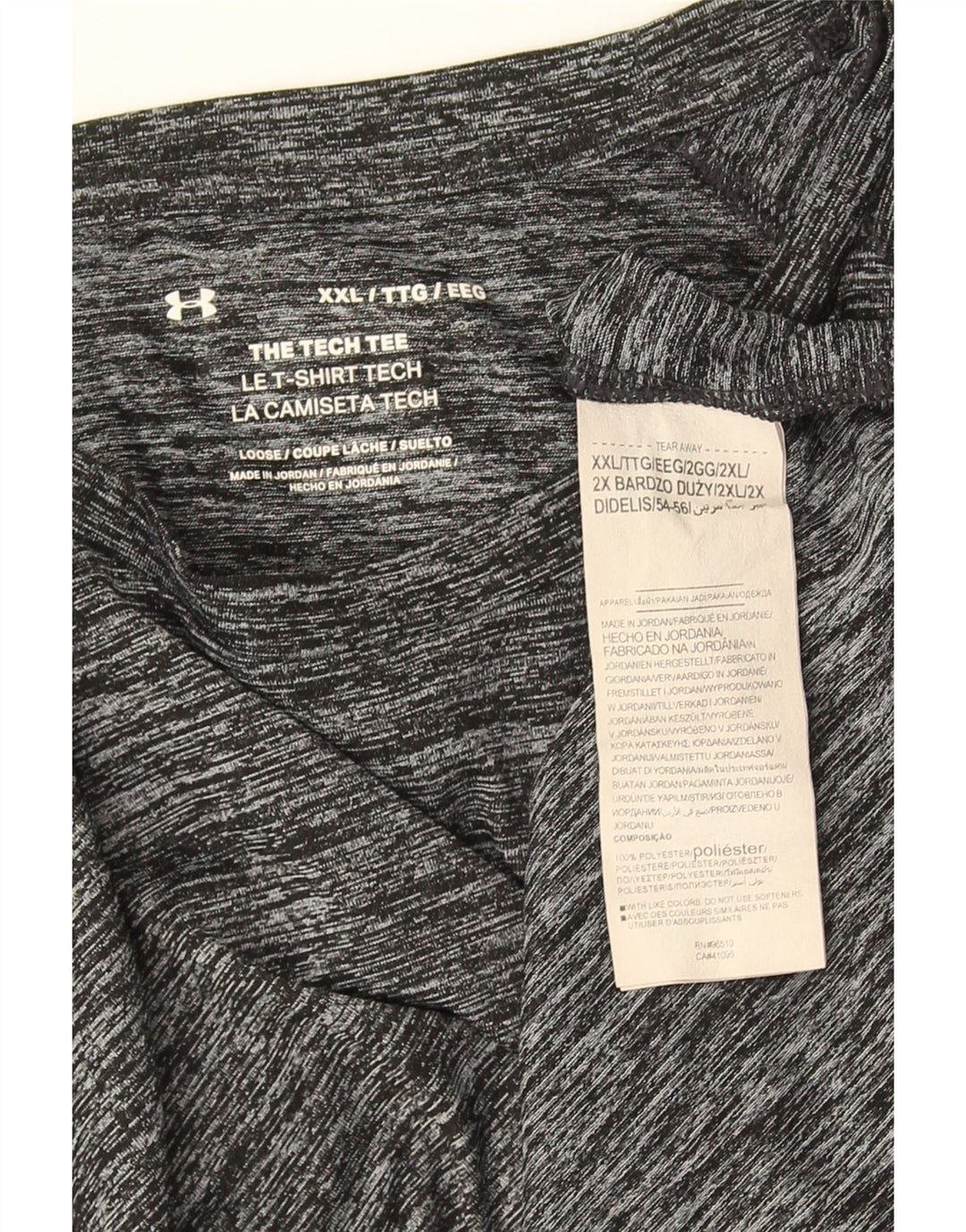 Under Armour Camiseta para hombre Top 2XL Poliéster moteado gris