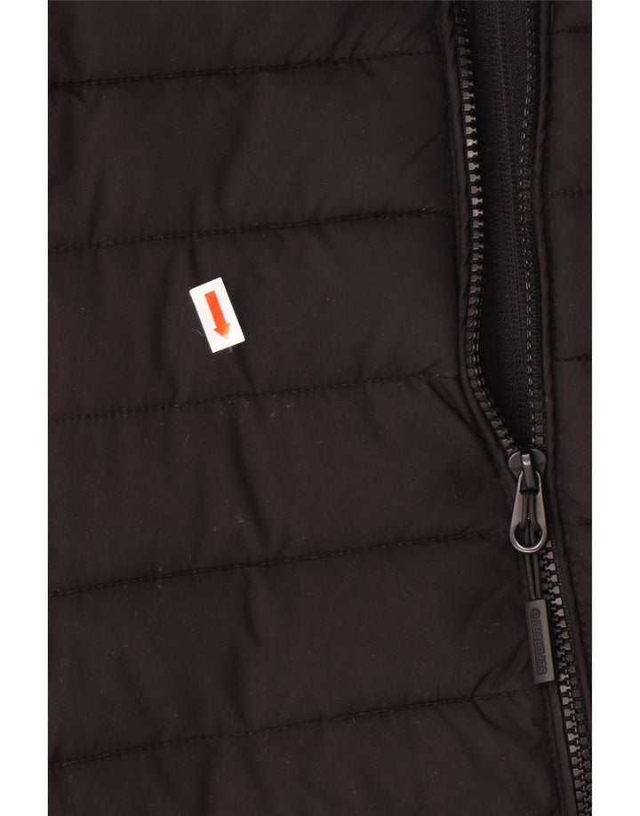 Superdry Chaqueta acolchada con capucha para hombre Poliéster negro grande