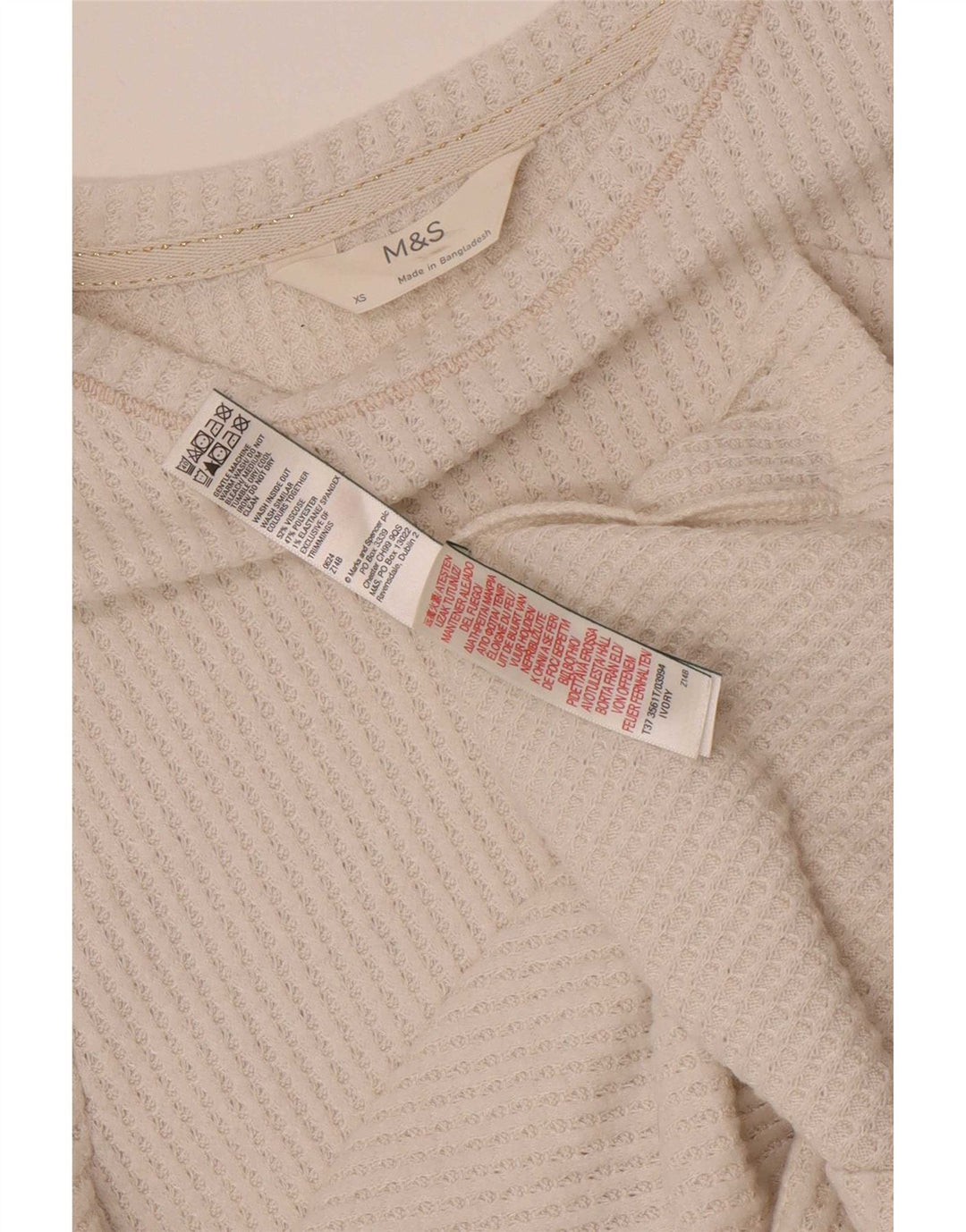 Marks & Spencer Blusa para Mujer Top UK 6 XS Viscosa Blanca