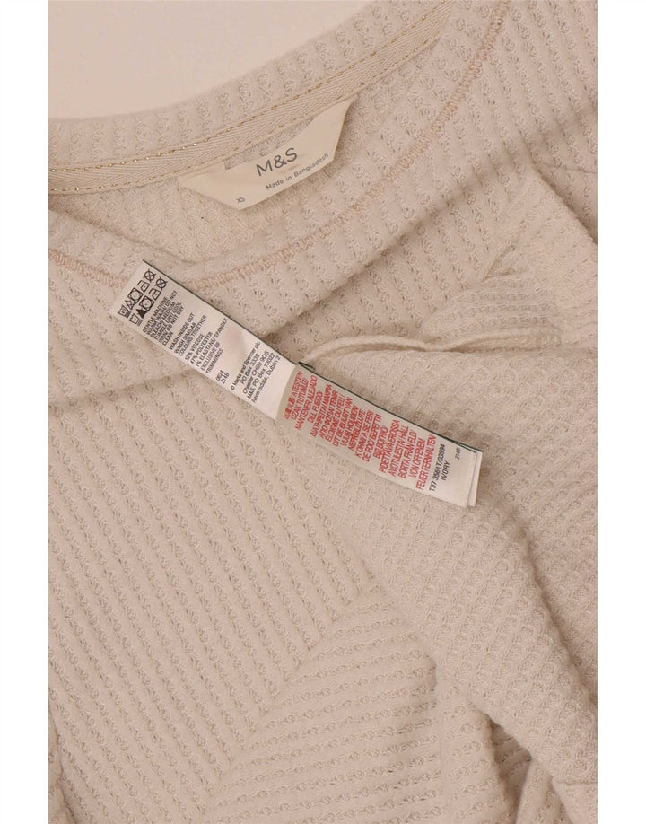 Marks & Spencer Blusa para Mujer Top UK 6 XS Viscosa Blanca