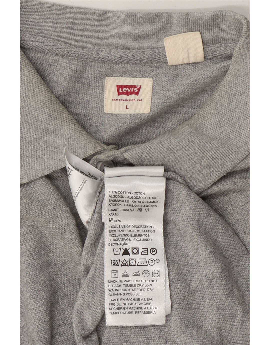 Polo Levi's para hombre de algodón gris grande