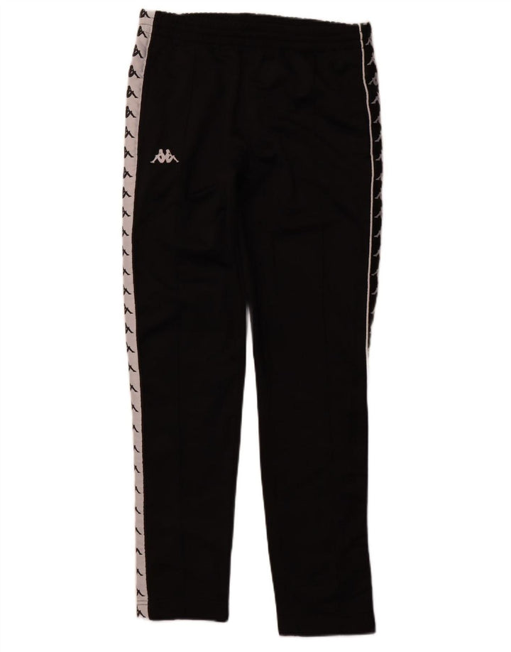 KAPPA Hombre Pantalones De Chándal Gráfico Joggers Small Poliéster Negro