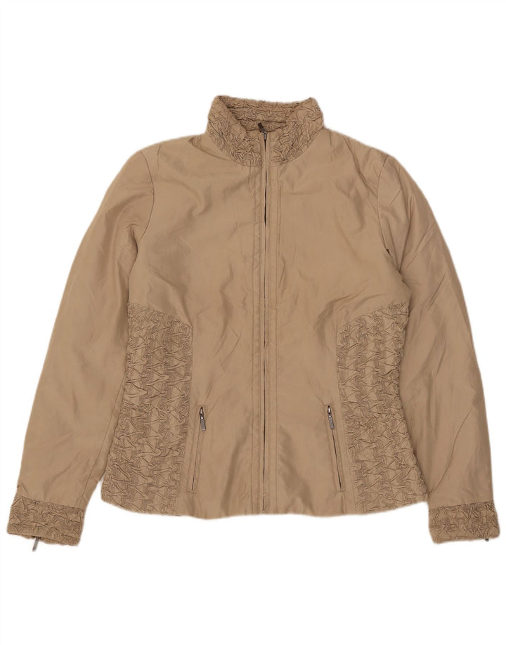 Zara Mujer Chaqueta Bomber UK 44 Medio Beige