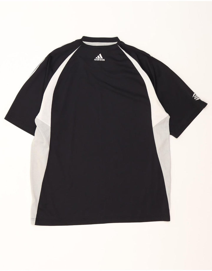 Adidas Hombre Camiseta Top Grande Negro Colorblock Poliéster