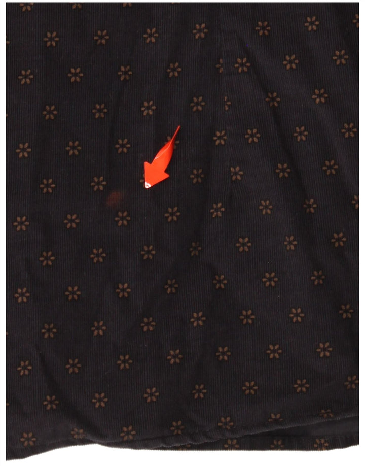 TED BAKER Camisa de pana para hombre Talla 6 2XL Algodón floral azul marino