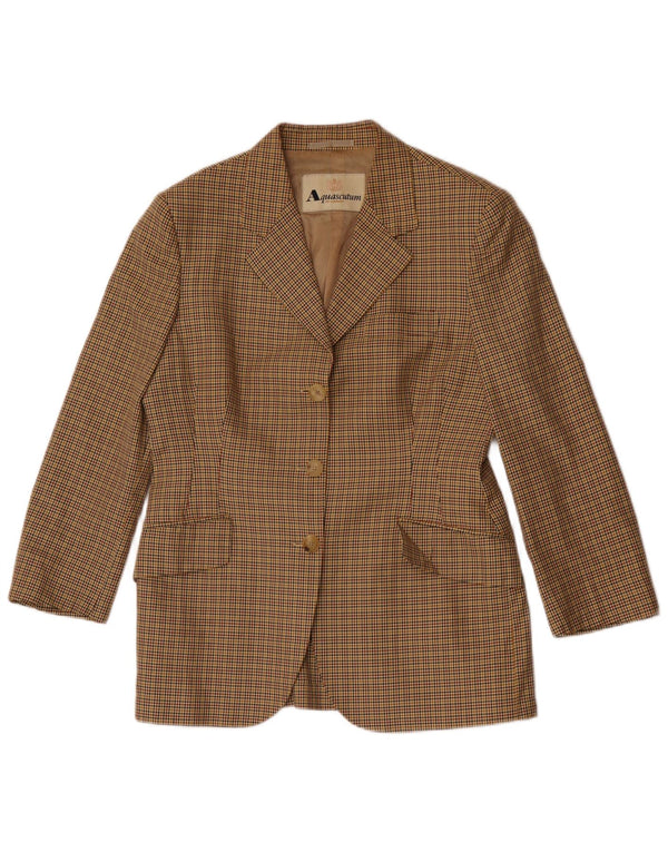 Aquascutum Traje de 2 piezas con 3 botones para mujer IT 46 Large W32 L28 Beige Check