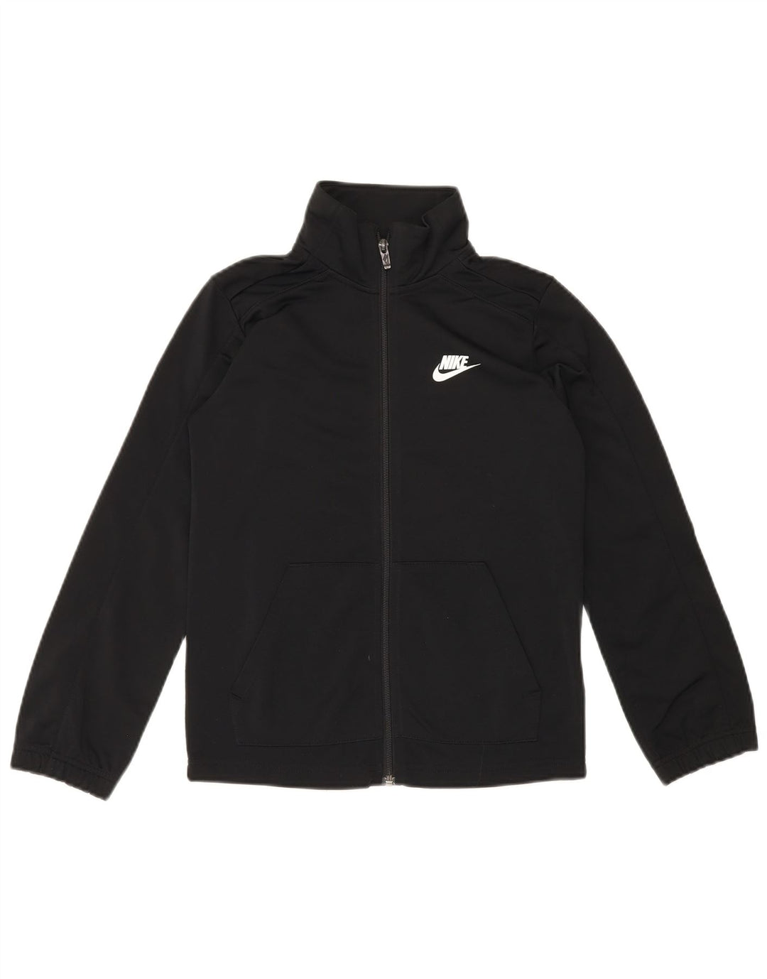 NIKE Boys Standard Graphic Tracksuit Top Jacket 10-11 Years Medium Black